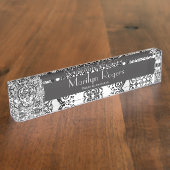 Suiker: zwart en wit naambordje (Zijkant)