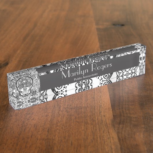 Suiker: zwart en wit naambordje (Zijkant)