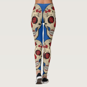 Suikerbeentjes - Rozen Suiker schedel Leggings