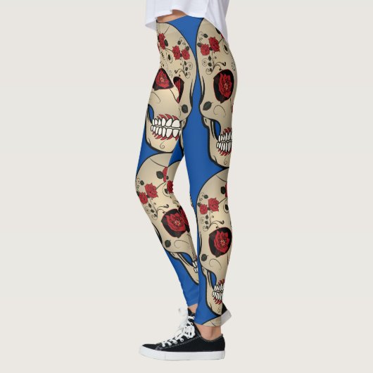 Suikerbeentjes - Rozen Suiker schedel Leggings (Links)