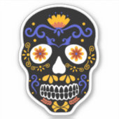 Suikerblauw en Oranje Sticker (Voorkant)