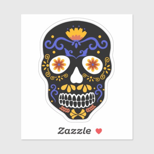 Suikerblauw en Oranje Sticker (Vel)