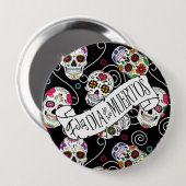 Suikerbolletjes en zwembroeken, zwart, D725 Ronde Button 4,0 Cm (Voorkant /achterkant)