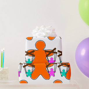 Suikerbrood Poppenmeester die Karakters Bestuurt Cadeaupapier