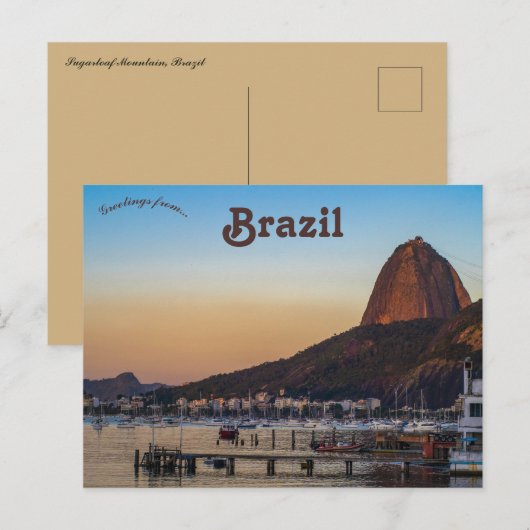Suikerbroodberg in Brazilië Briefkaart (Voorkant / Achterkant)