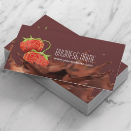 Suikerchocolade en aardbeien visitekaartje