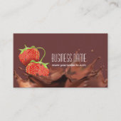 Suikerchocolade en aardbeien visitekaartje (Voorkant)