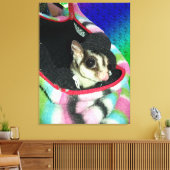 Suikereekhoorn met hoed canvas afdruk (Insitu (Woonkamer))