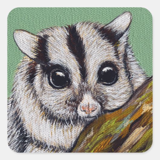 Suikereekhoorn Schilderij Vierkante Sticker (Voorkant)