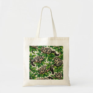 Suikereekhoorns in Groen Bladeren Bos Patroon Tote Bag