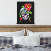 SUIKEREN DODENKOP & BLOEM CANVAS AFDRUK (Insitu (Slaapkamer))