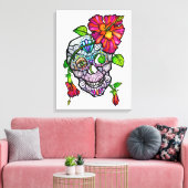 SUIKEREN DODENKOP & BLOEM CANVAS AFDRUK (Insitu (Woonkamer))