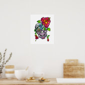 SUIKEREN Schedel & Bloem 40x50cm Poster (Keuken)
