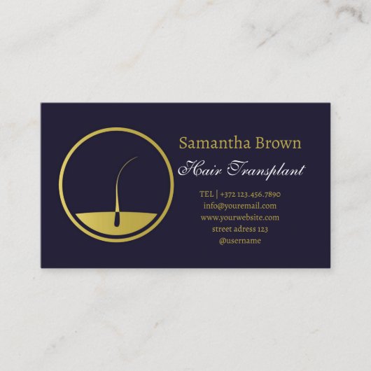 Suikerende ontharing Haartransplantaat Visitekaartje (Voorkant)