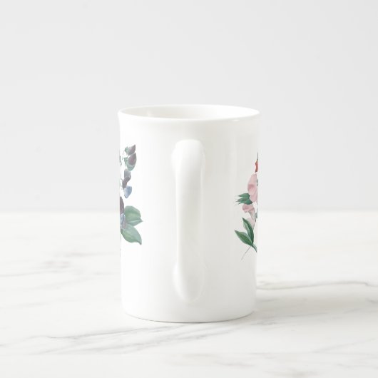 Suikererwten door Redoute Botanical Bone China Mok (Achterkant)