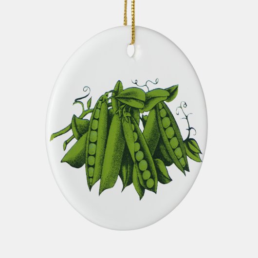  suikererwten, gezonde voedingsgroenten keramisch ornament (Rechts)