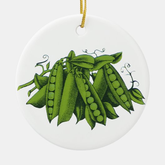  suikererwten, gezonde voedingsgroenten keramisch ornament (Voorkant)