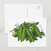 suikererwten, levensmiddelen, gezonde groenten briefkaart (Voorkant / Achterkant)
