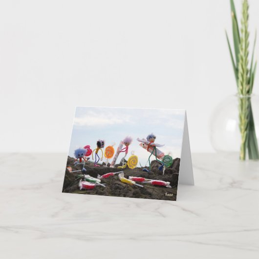 Suikerfeest oogstende Fubby's. Bedankkaart (Voorkant)