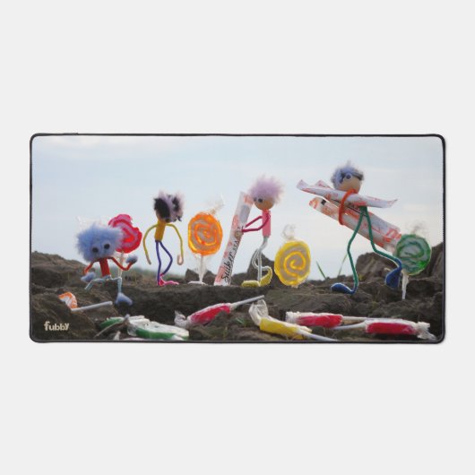 Suikerfeest oogstende Fubby's. Bureaumat (Voorkant)