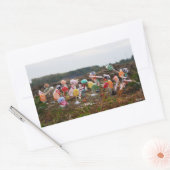 Suikerfeest oogstende Fubby's op het land. Rechthoekige Sticker (Envelop)