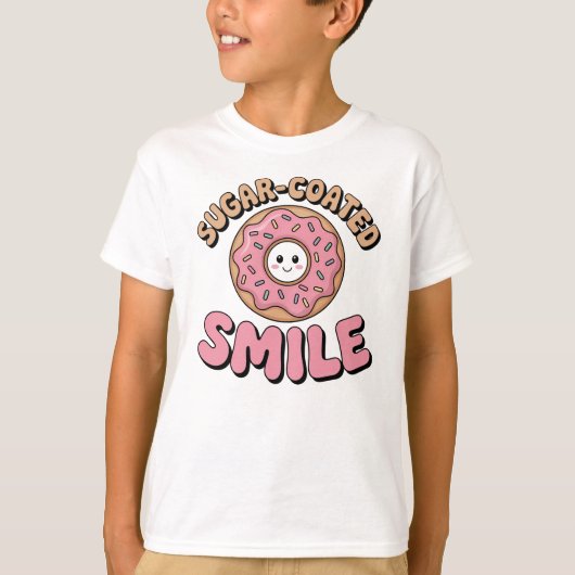 Suikergecoate glimlach | Donut Kinder T-shirt (Voorkant)
