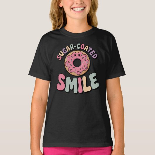 Suikergecoate glimlach | Donut Kinder T-shirt (Voorkant)