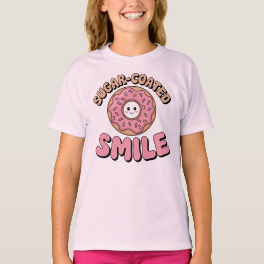 Suikergecoate glimlach | Donut Kinder T-shirt (Voorkant)
