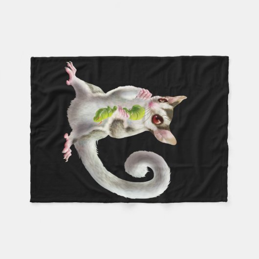 Suikerglider met hoornworm fleece deken (Voorkant (Horizontaal))
