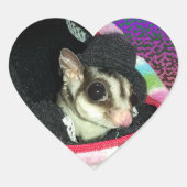 Suikerglijder die een Pet draagt Hart Sticker (Voorkant)