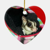 Suikerglijder die een Pet draagt Keramisch Ornament (Achterkant)