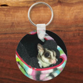 Suikerglijder die een Pet draagt Sleutelhanger (Voorkant)