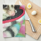 Suikerglijder die een Pet draagt Theedoek (Quarter Fold)