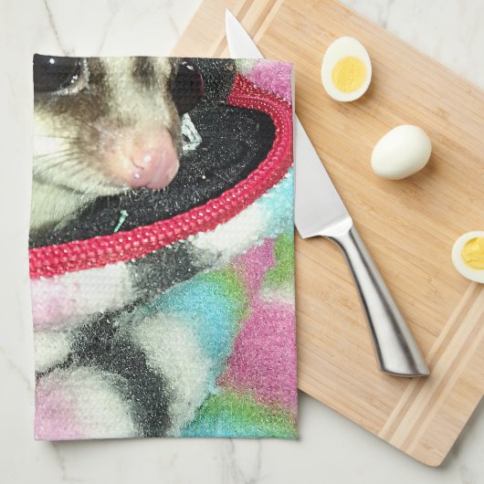 Suikerglijder die een Pet draagt Theedoek (Quarter Fold)