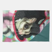 Suikerglijder die een Pet draagt Theedoek (Horizontaal)