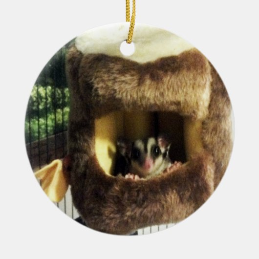 Suikerglijder in boerenveer keramisch ornament (Voorkant)