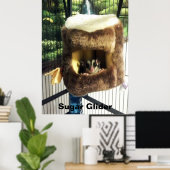 Suikerglijder in boerenveer poster (Thuiskantoor)