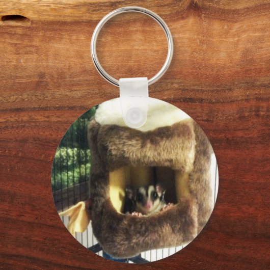 Suikerglijder in boerenveer sleutelhanger (Voorkant)