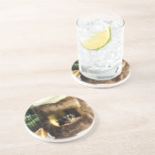 Suikerglijder in boerenveer zandsteen onderzetter (Zijkant)