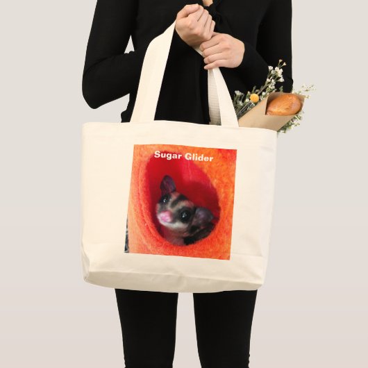 Suikerglijder in Oranje plakband Grote Tote Bag (Voorkant (product))