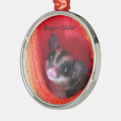 Suikerglijder in Oranje plakband Metalen Ornament (Links)