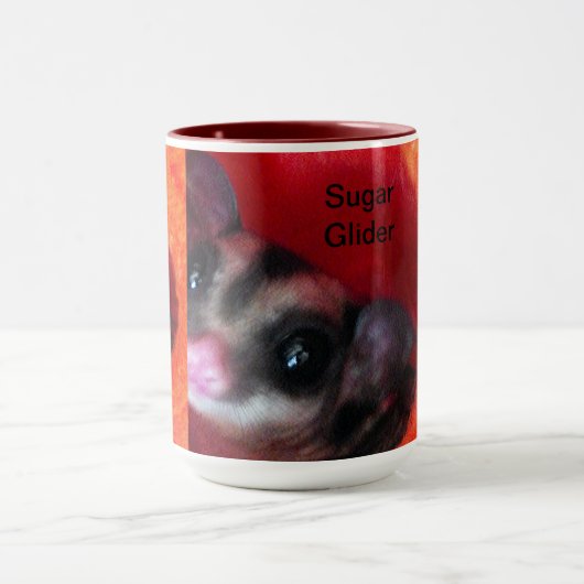 Suikerglijder in Oranje plakband Mok (Midden)