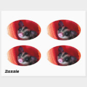 Suikerglijder in Oranje plakband Ovale Sticker (Vel)