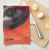 Suikerglijder in Oranje plakband Theedoek (Quarter Fold)