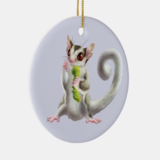 Suikerglijder met hoornwormversiering keramisch ornament (Rechts)