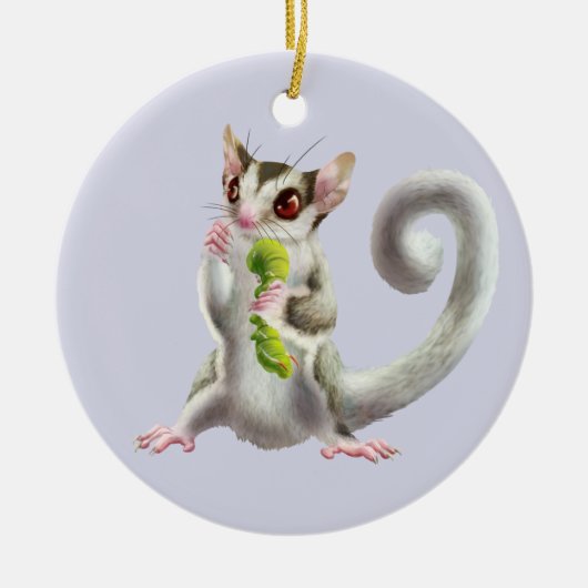 Suikerglijder met hoornwormversiering keramisch ornament (Voorkant)