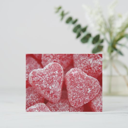 suikerhart snoep briefkaart (Staand voorkant)