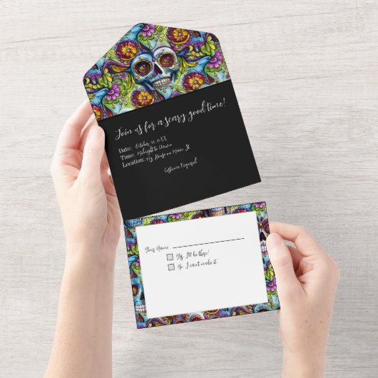 Suikerhuid All In One Uitnodiging (Afscheurbaar)