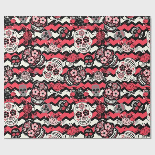 Suikerhuid en -bloem cadeaupapier (Vlak)