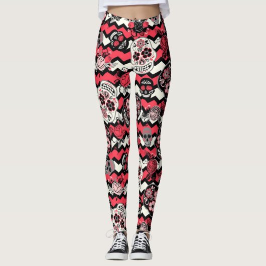 Suikerhuid en -bloem leggings (Voorkant)